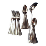 Set of cutlery forks spoons ladle Japanese silver metal from Christofle