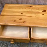4-Drawer Chest in Solid Pine — Scandinavian / Chalet Style 1980