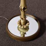 Vintage wooden and brass floor lamp Italy