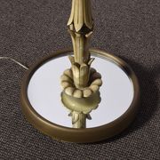 Lampadaire vintage en bois et en laiton Italie