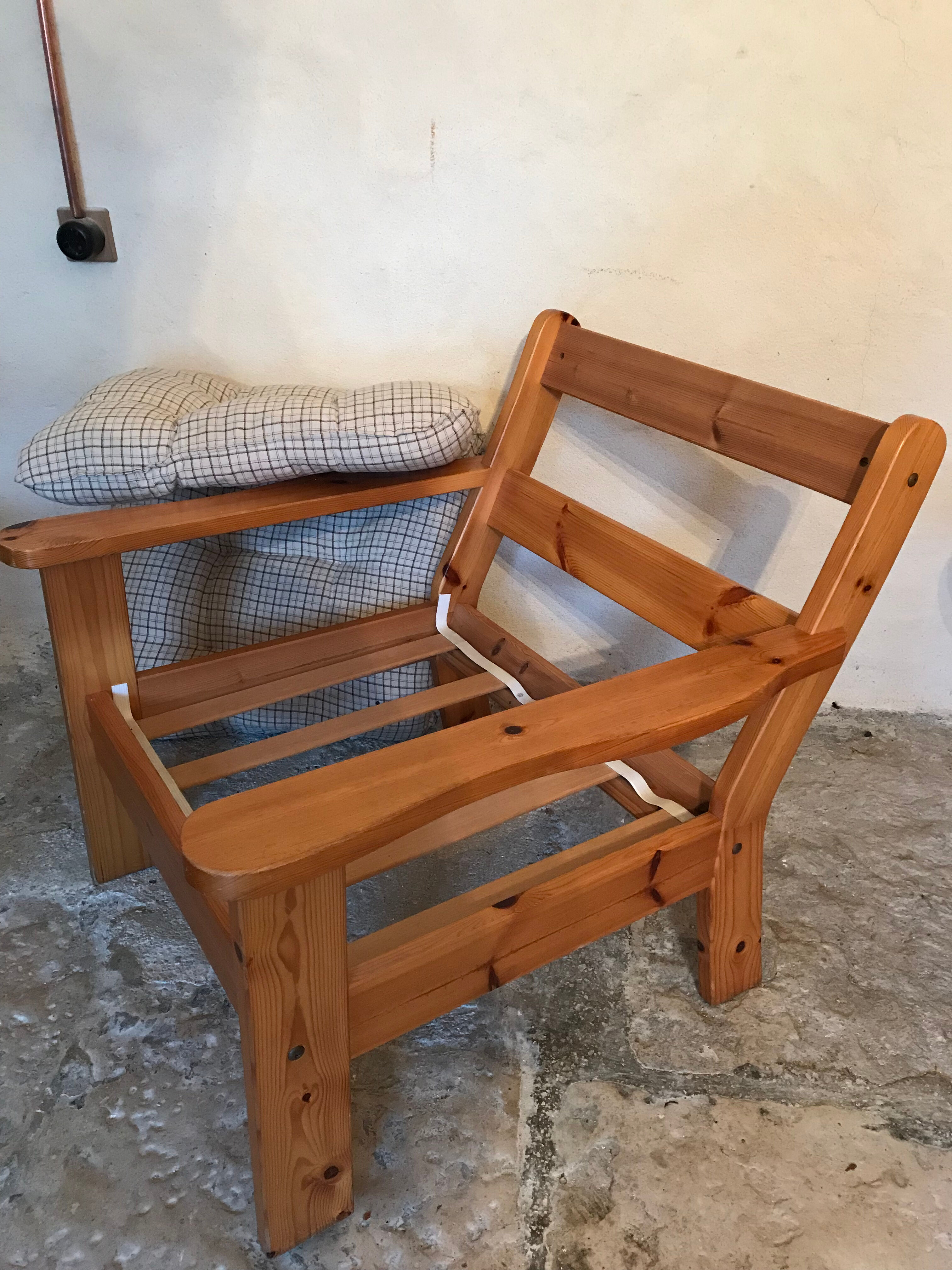 Vintage Danish armchair 1980's in pine