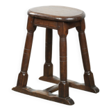 Antique Dutch oak stool from the early 19th century with a nice design
