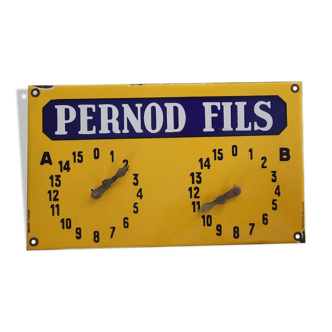 Plaque émaillée "Compteur Pétanque Pernod Fils" 19x32cm 60's