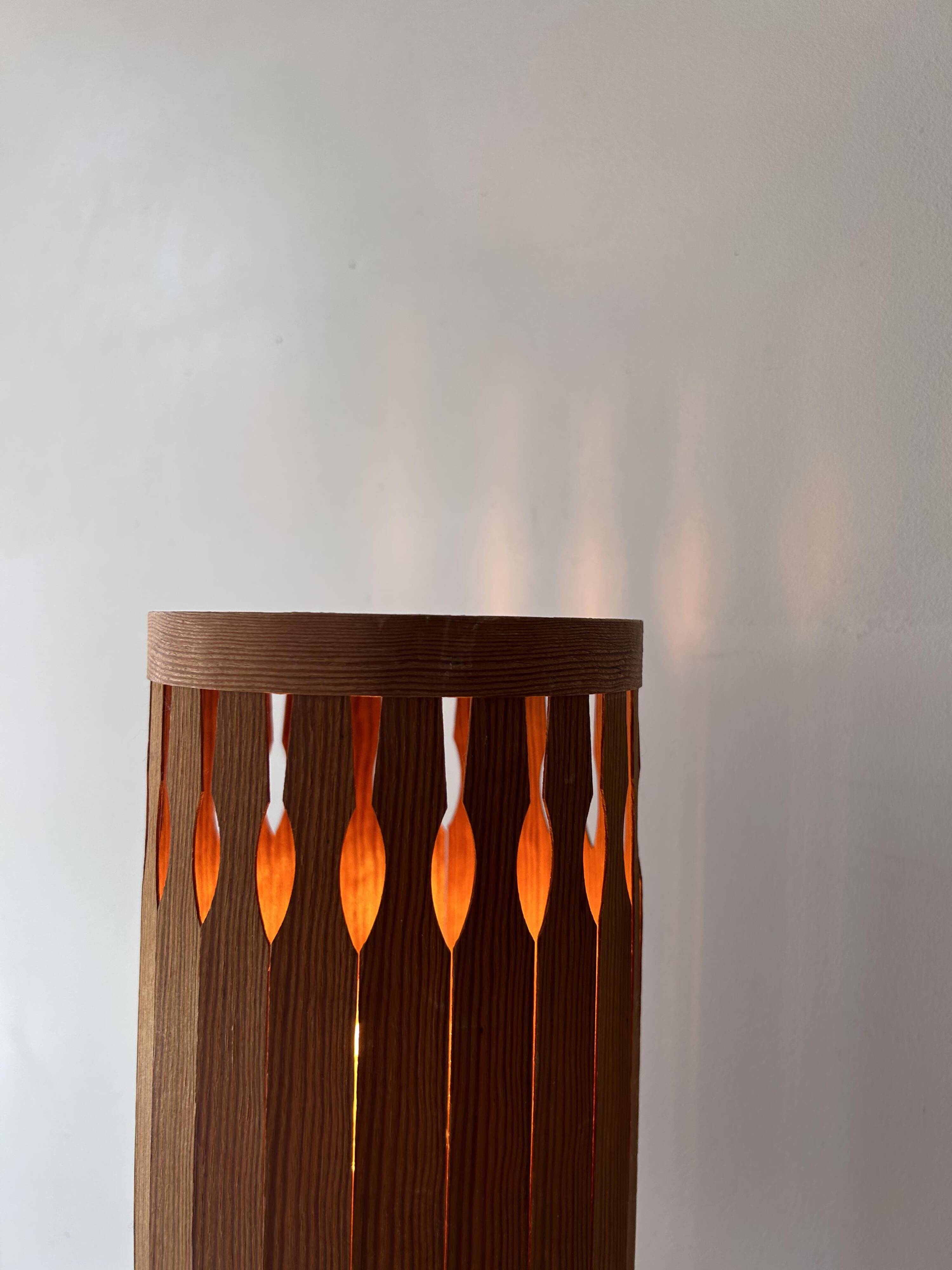 Vintage table lamp, pine strip, Sweden 1970s