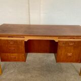 Vintage Danish desk in teak and oak by Børge Mogensen for Søborg Møbelfabrik, 1960s.