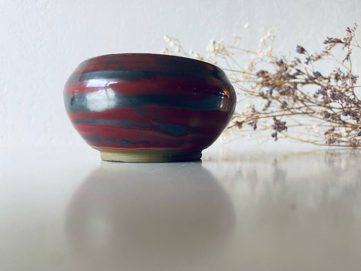 Ceramic candle holder signed