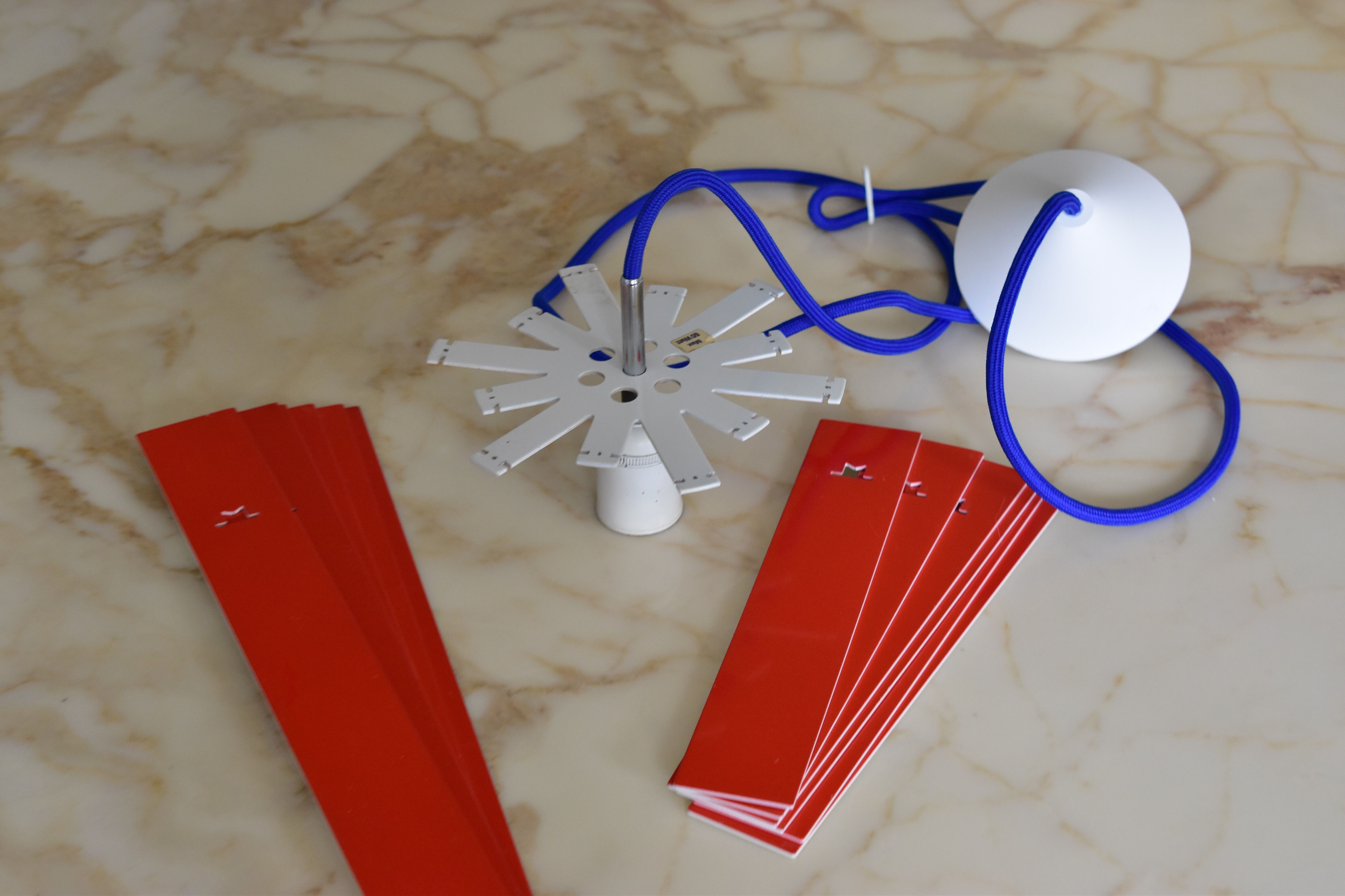 Cocktail Pendant by Henning Rehhof for Fog & Mørup in Red and White, 1970s