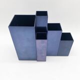 Modular metal vases – petrol blue, 1980s