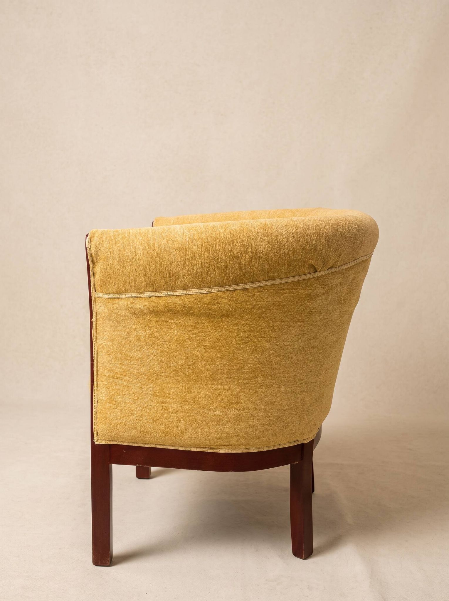 Art Deco gondola armchair in mahogany and marquetry – 1930s