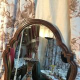 18th century mahogany hairdresser mirror 59x50cm