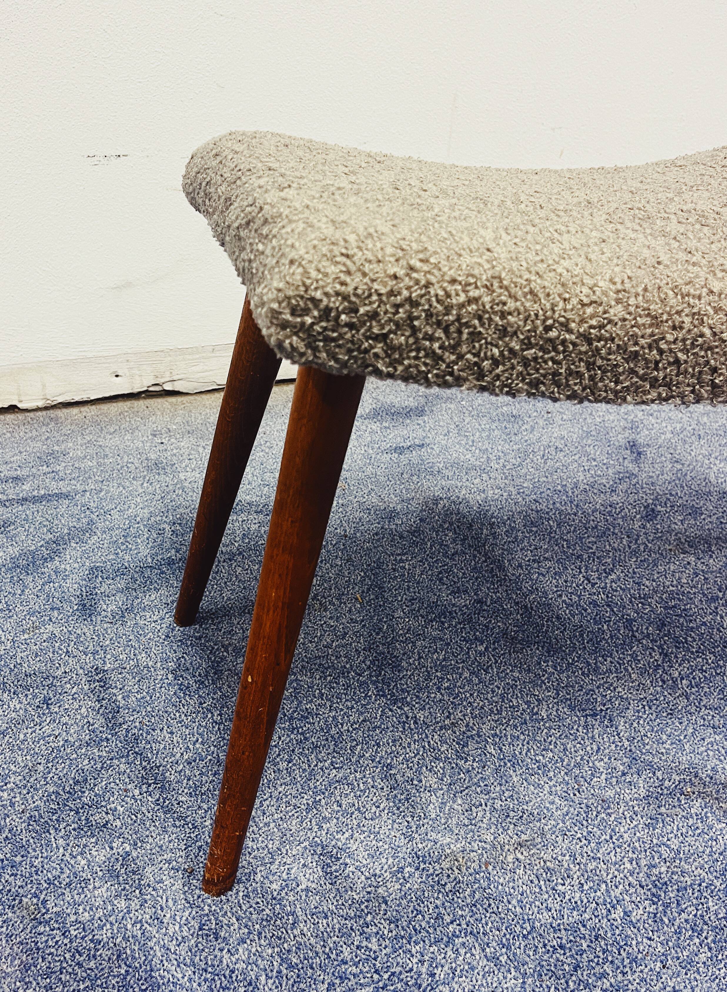 Vintage Footstool Bouclé