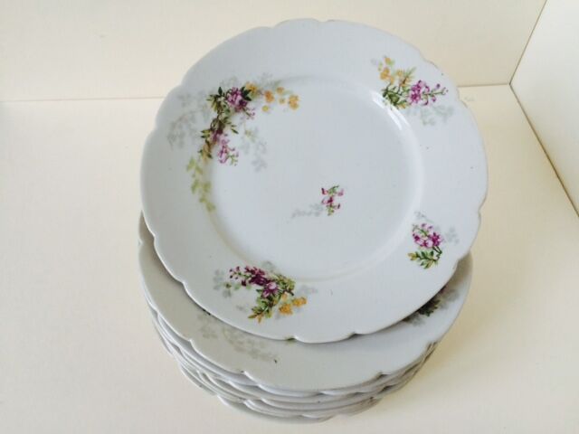 Series of eight porcelain dessert plates