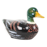 Terrine canard en terre cuite émaillée par Michel Caugant, années 60