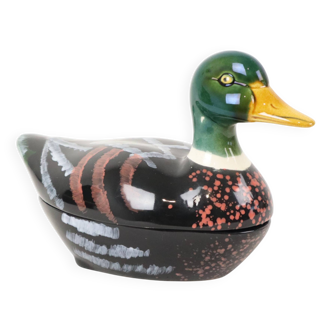 Sixties Michel Caugant Duck Terrine Pate Mold Glazed Earthenware