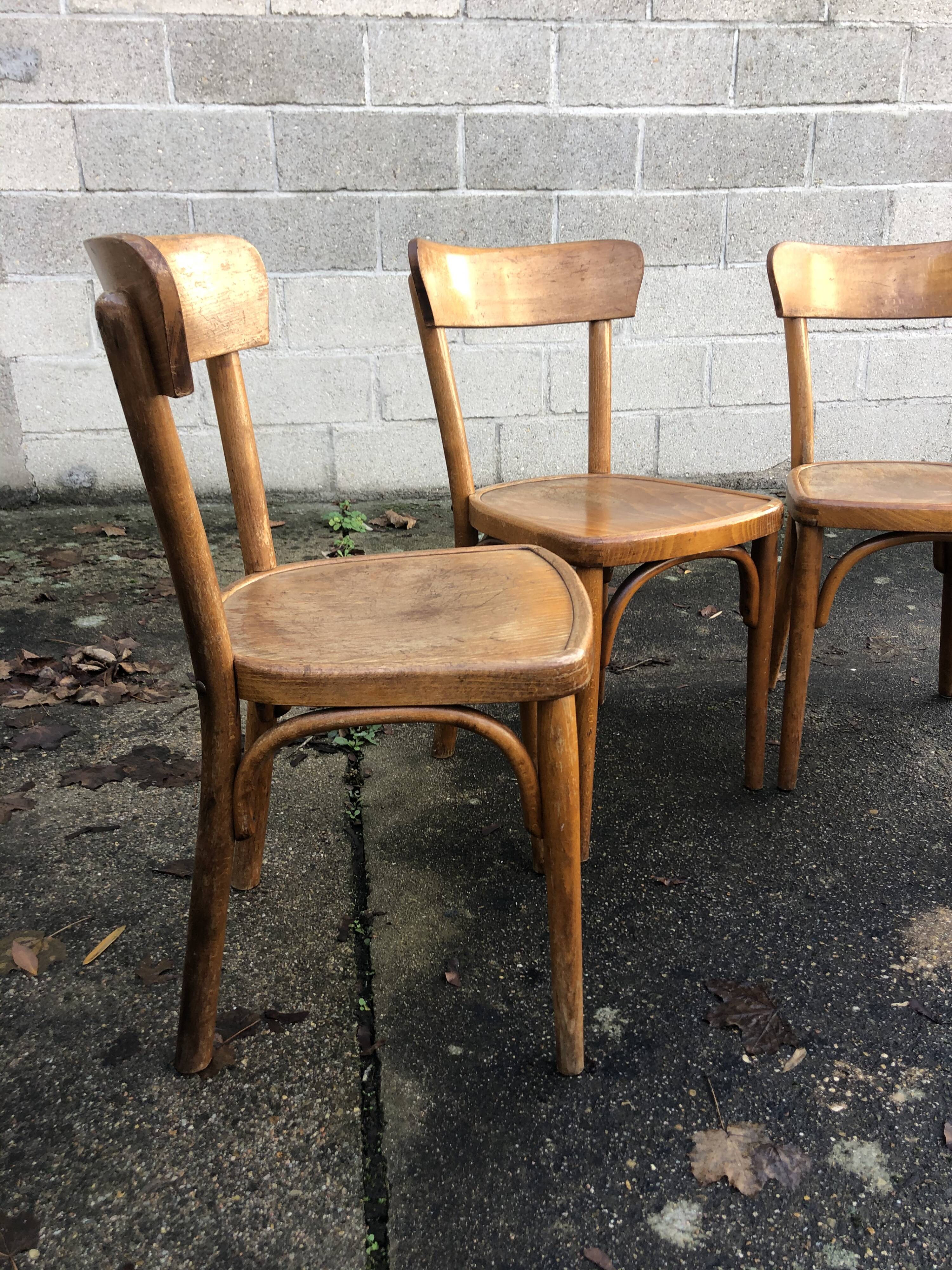 Lot of 4 vintage bistro chairs
