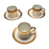Set de 3 tasses a café et sous-tasses Royal Limoges