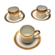3 Coffee cups and Royal Limoges sub-cups