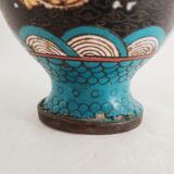 Chinese partitioned enamel vase decor dragons