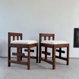 Lot de 2 chaises brutalistes avec dossier bas