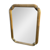 Miroir doré contour ligné