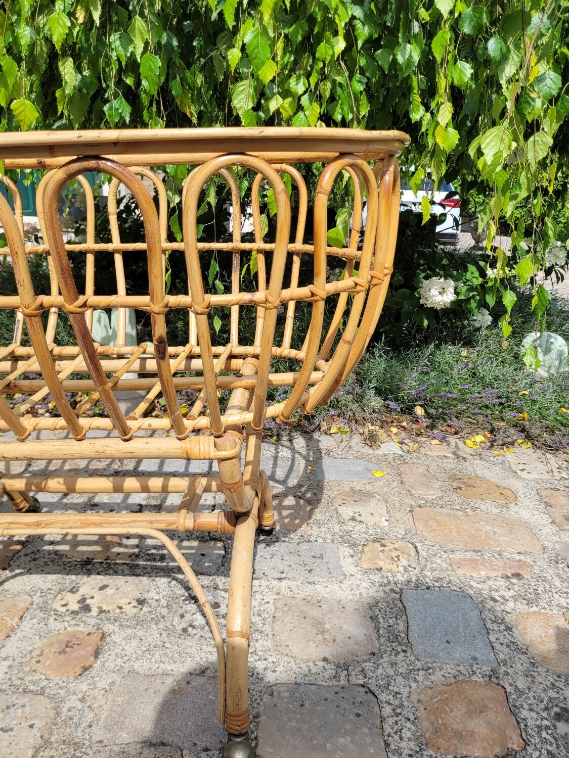 Vintage rattan crib