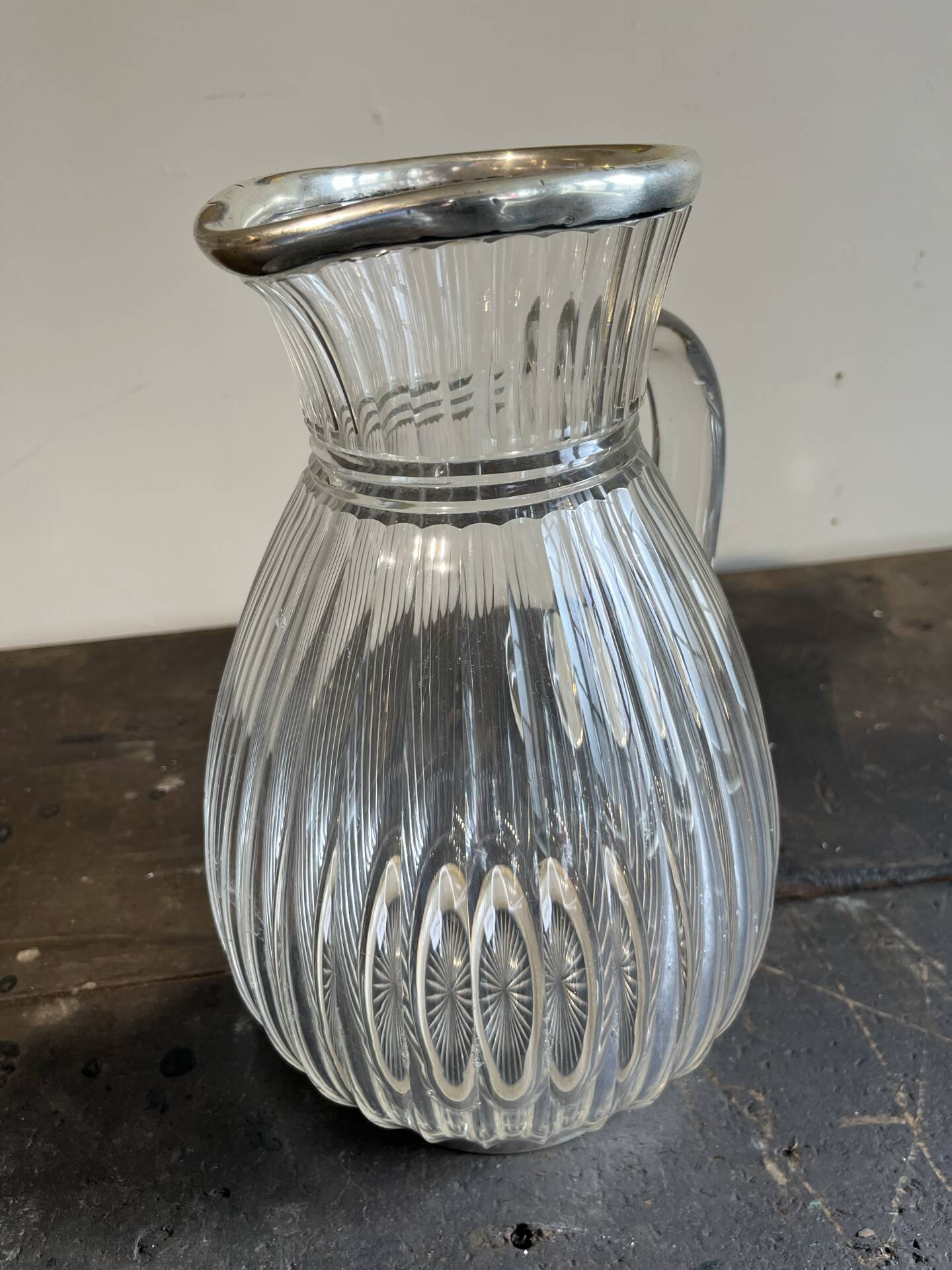 Pichet cristal argent massif 19 eme