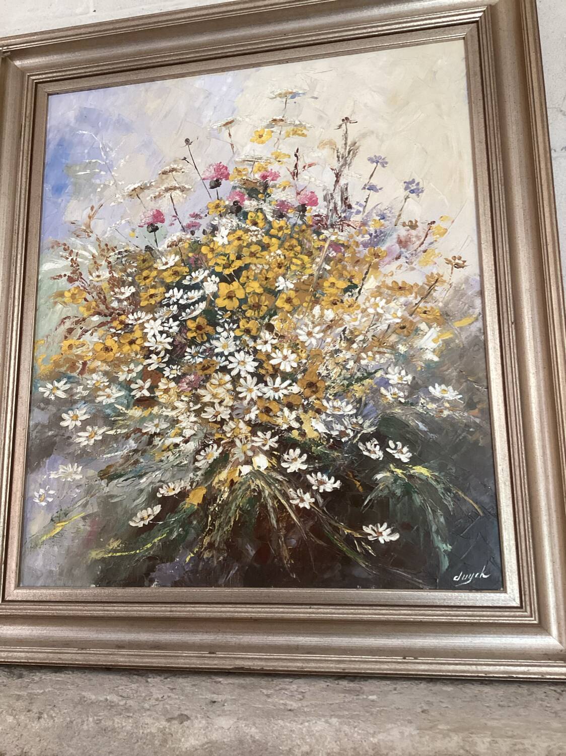 Tableau bouquet de fleurs champêtre
