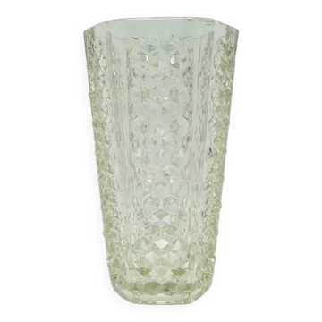 ACH Spike Vase, transparent glass, Ząbkowice, Poland, 1970s