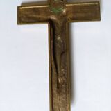 INRI gilded bronze wall crucifix, ancient religious object