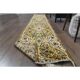 Tapis couloir vintage turc Oushak fait main en laine et coton jaune 59x378