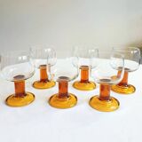 70's Amber Wine Glasses