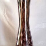 Murano glass bottle vase, brown and beige rain patterns, h - 41 cm.