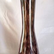 Murano glass bottle vase, brown and beige rain patterns, h - 41 cm.