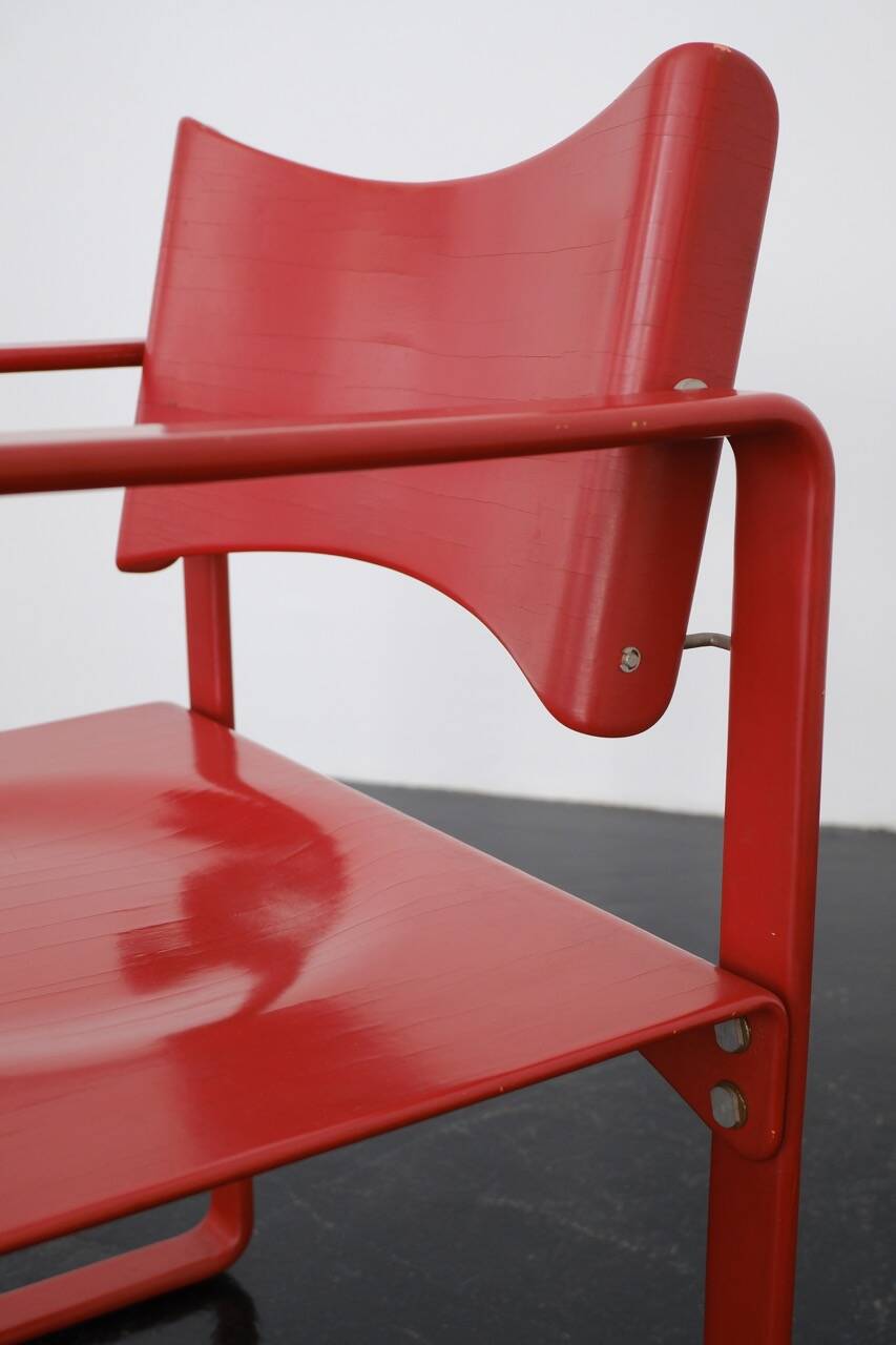 Fauteuil "271F" rouge par Verner Panton / August Sommer / Thonet
