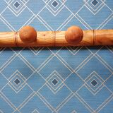 Vintage wood coat rack bamboo pattern
