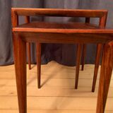 Pair of rosewood tables 64 B, designed by Erik Riisager Hansen, Haslev Møbelsnedkeri, Denmark, 196