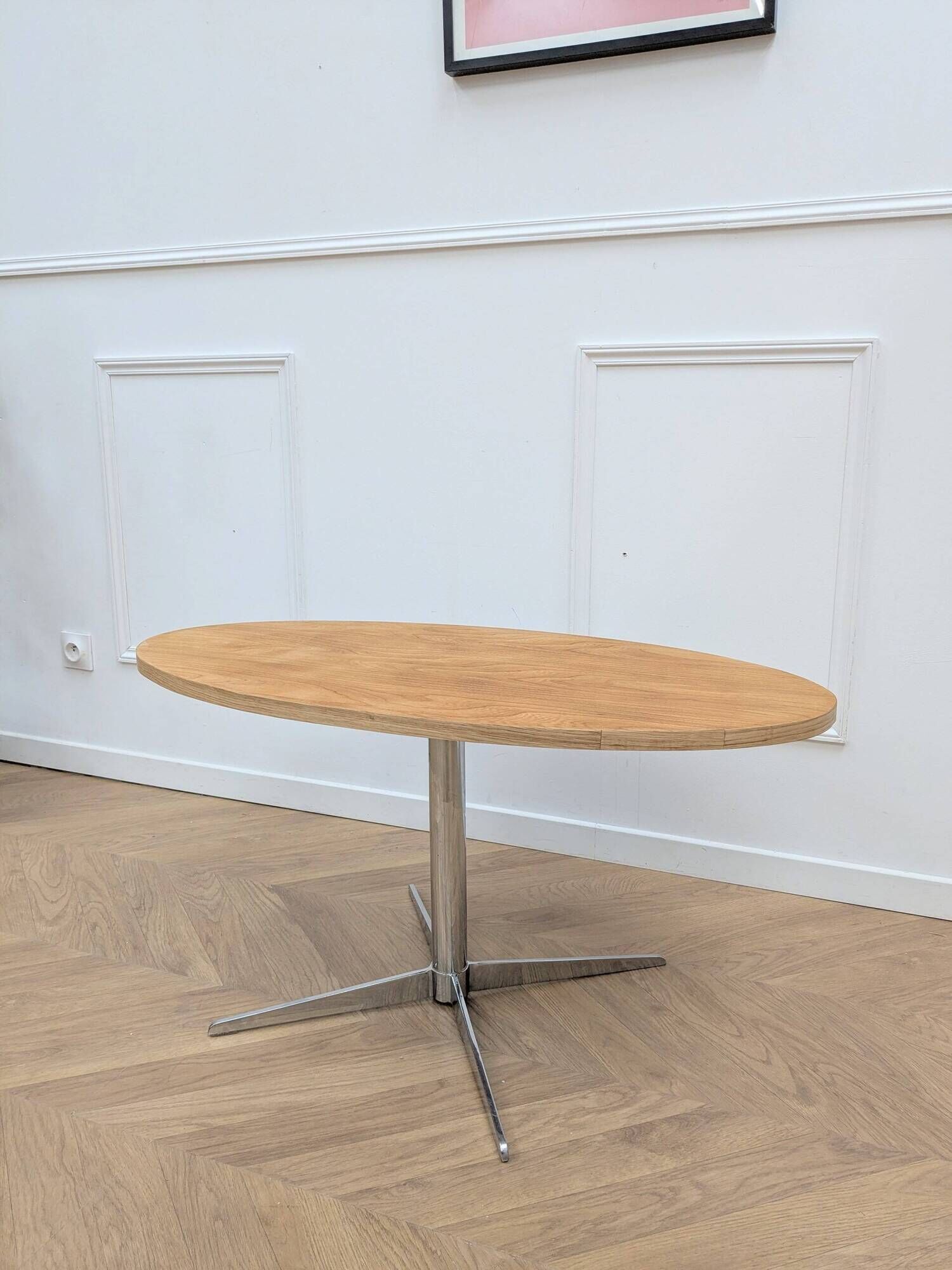 Retro coffee table with a metal base, 1970s.