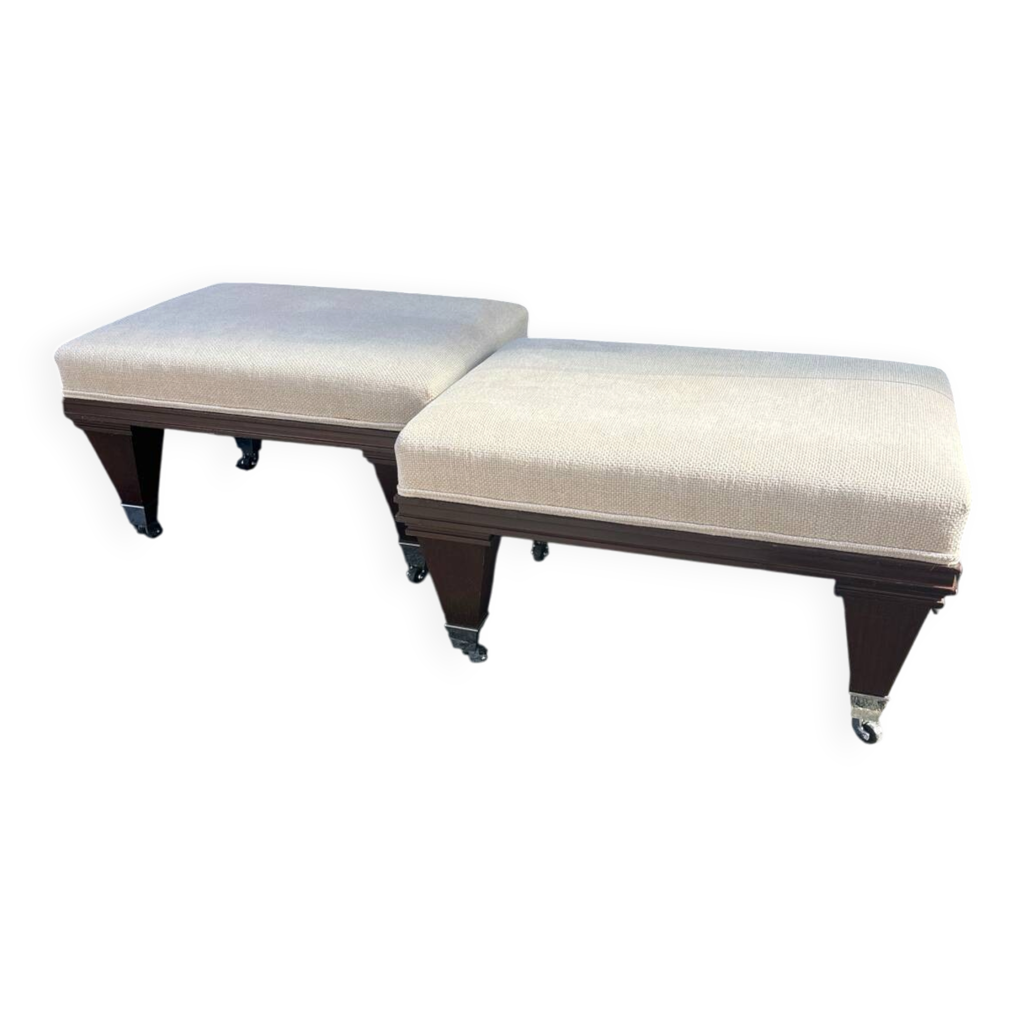 70s wheeled pouffe