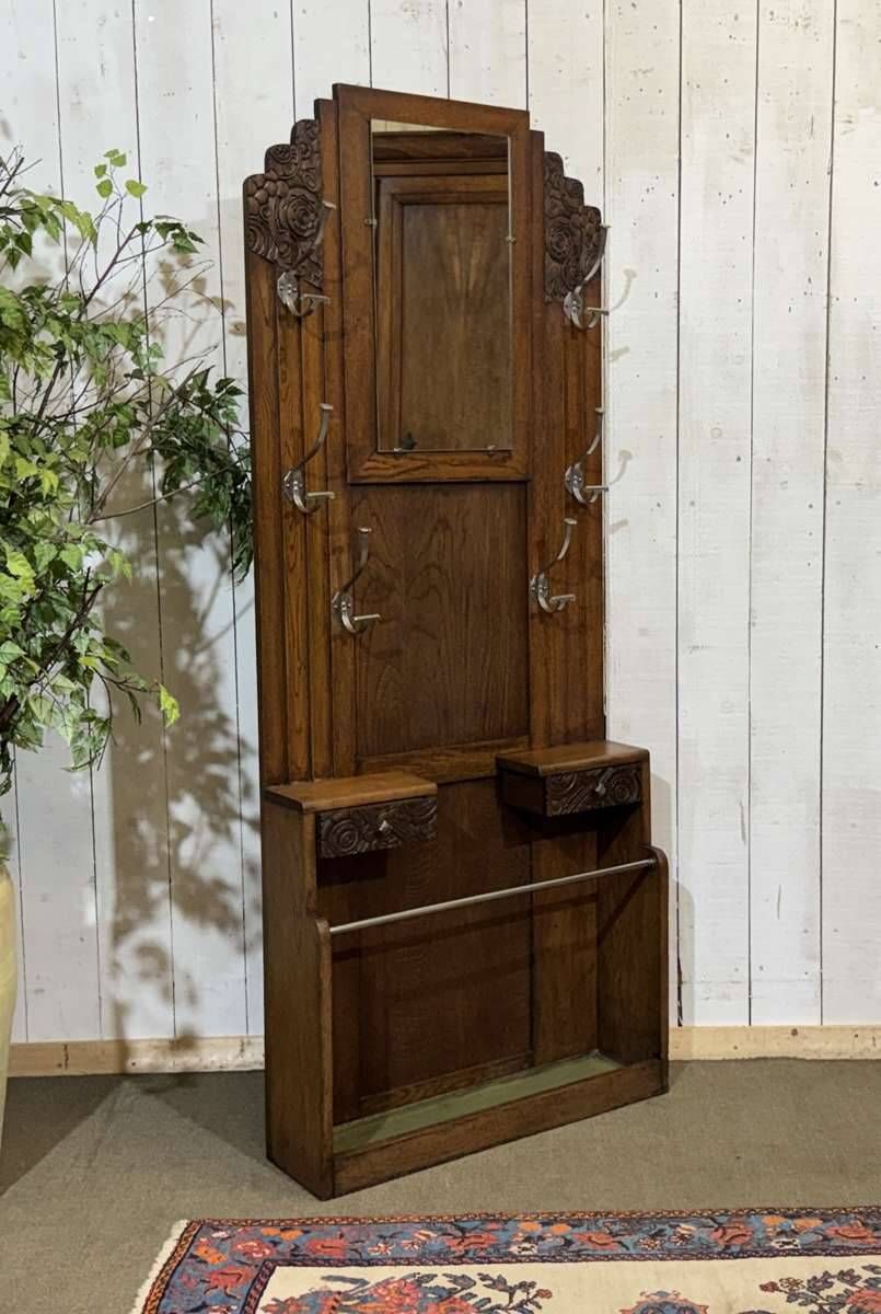 1930s Art Deco oak wardrobe