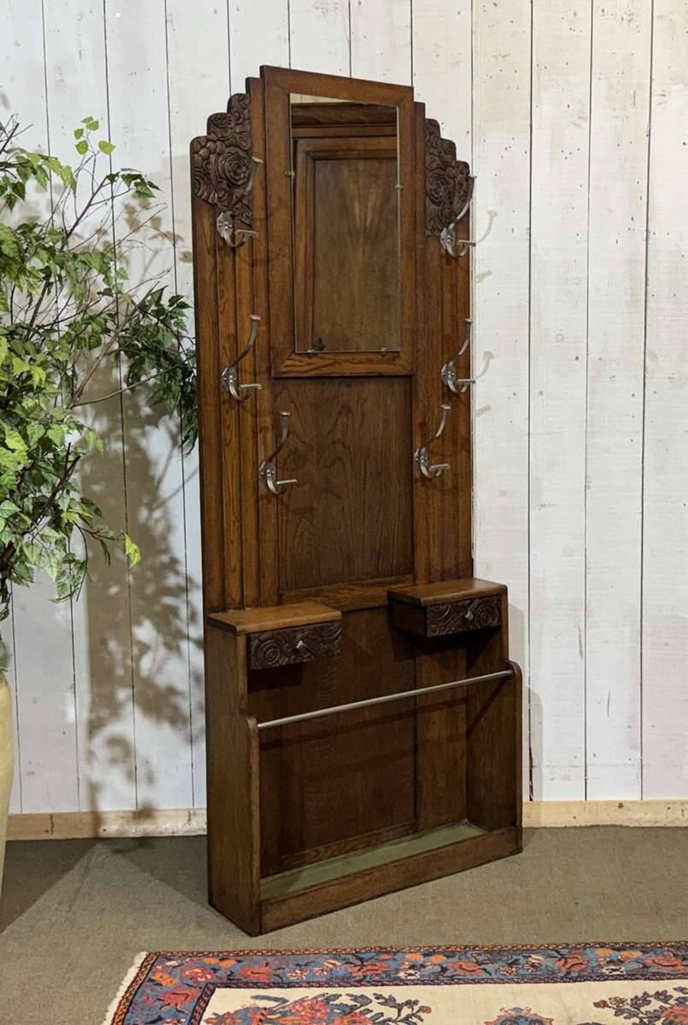 1930s Art Deco oak wardrobe