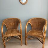 Pair of rattan armchairs from the 60s
