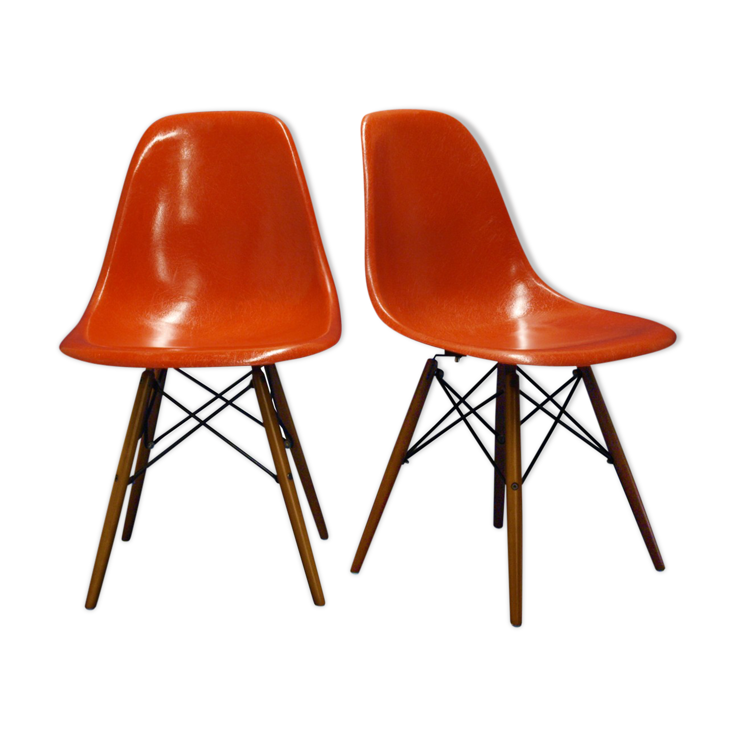 Pair of DSW chairs by Charles and Ray Eames for Herman Miller