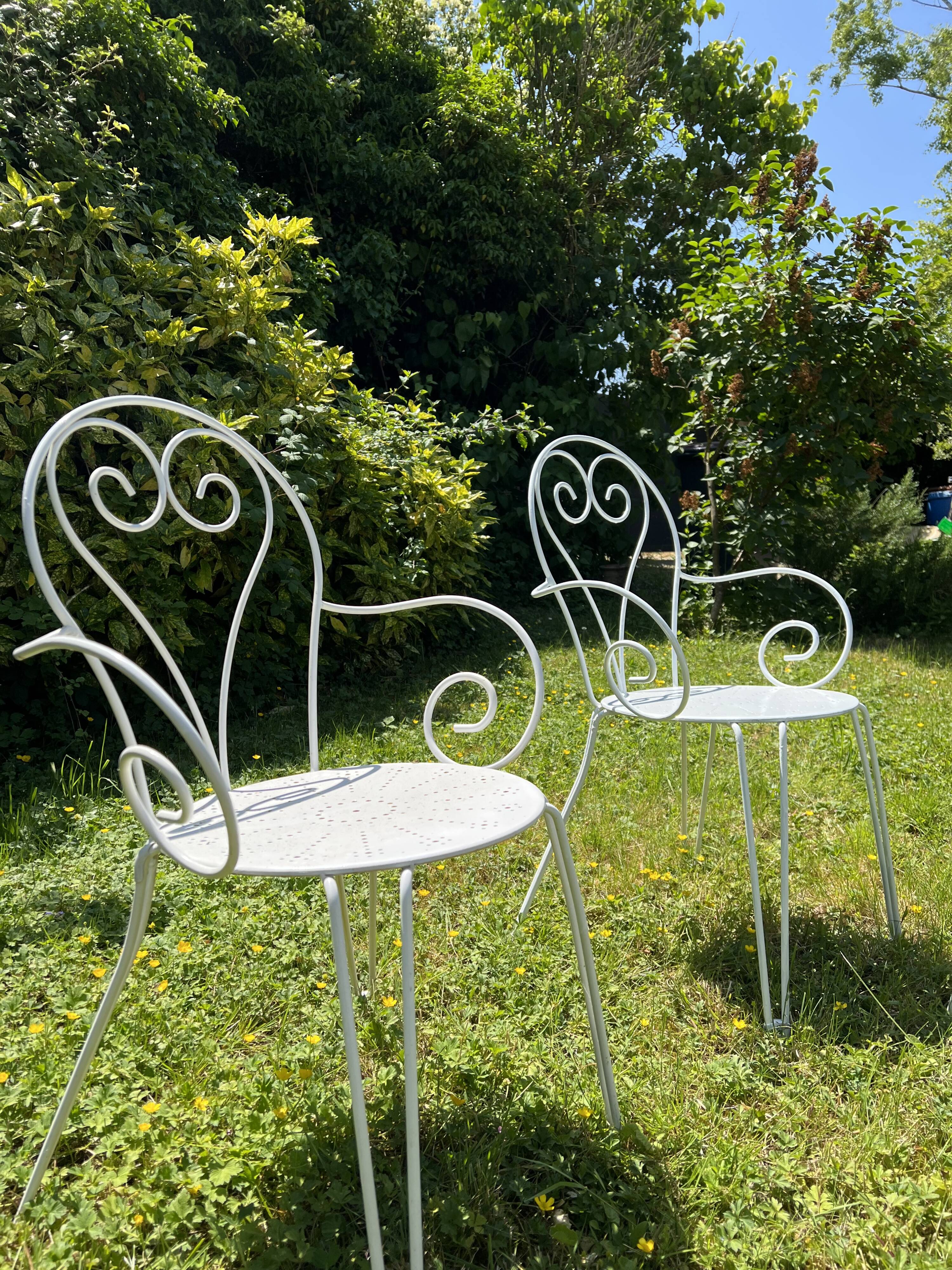 Wrought iron garden furniture