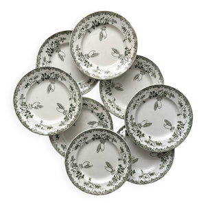 8 assiettes plates en - saint amand