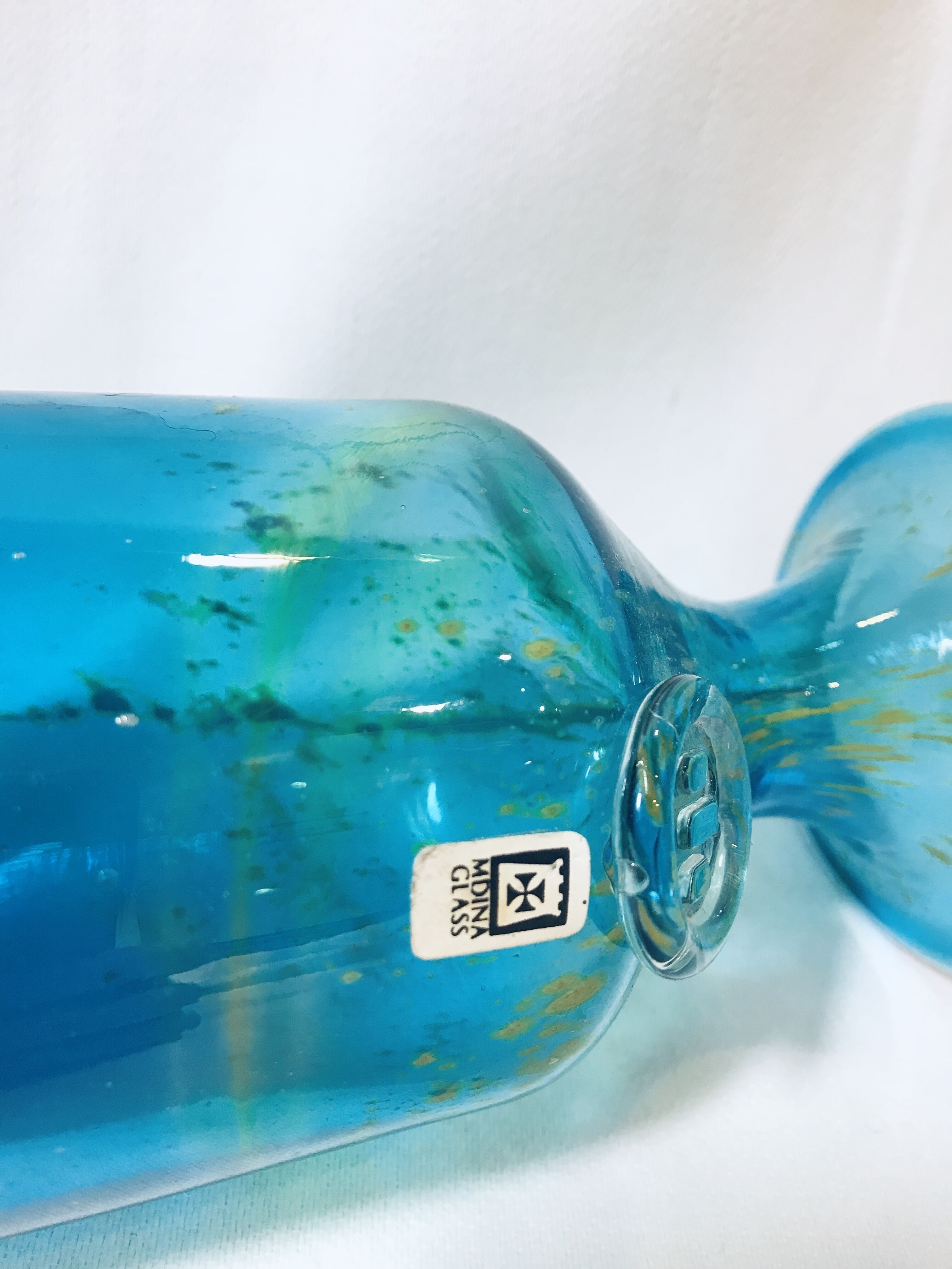 Medina Glass Vase, Art Glass, Malta, Hand Made