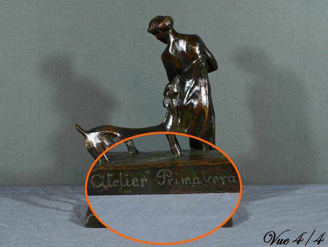 Bronze “Woman with Fawn”, Atelier Primavera – 1930