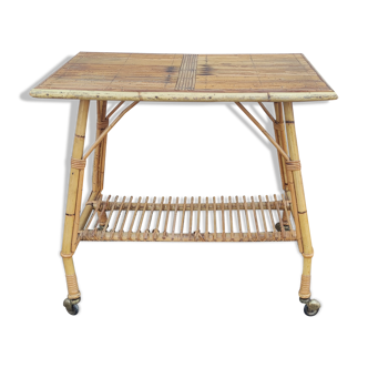 Vintage rattan side table