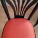 Set of 4 vintage bistro chairs in wenge beech and imitation red leather