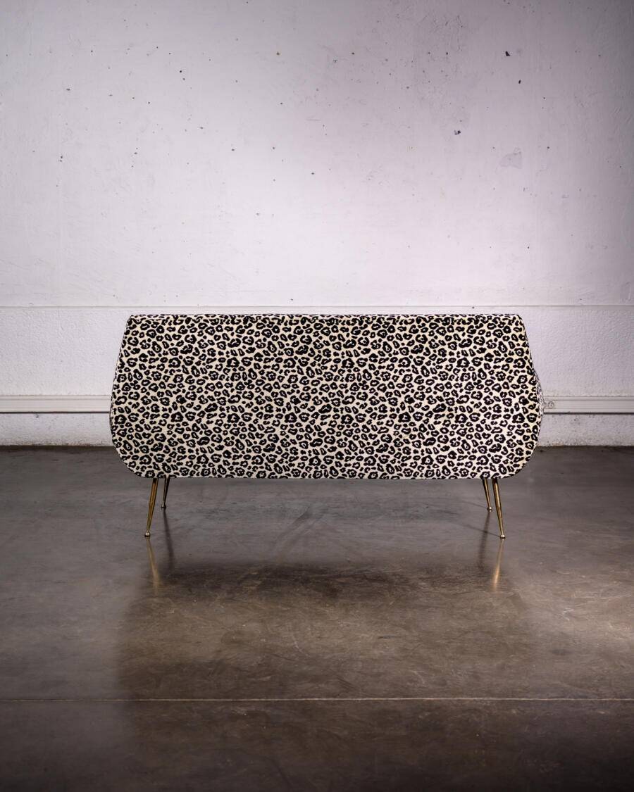 Italian leopard print fabric sofa