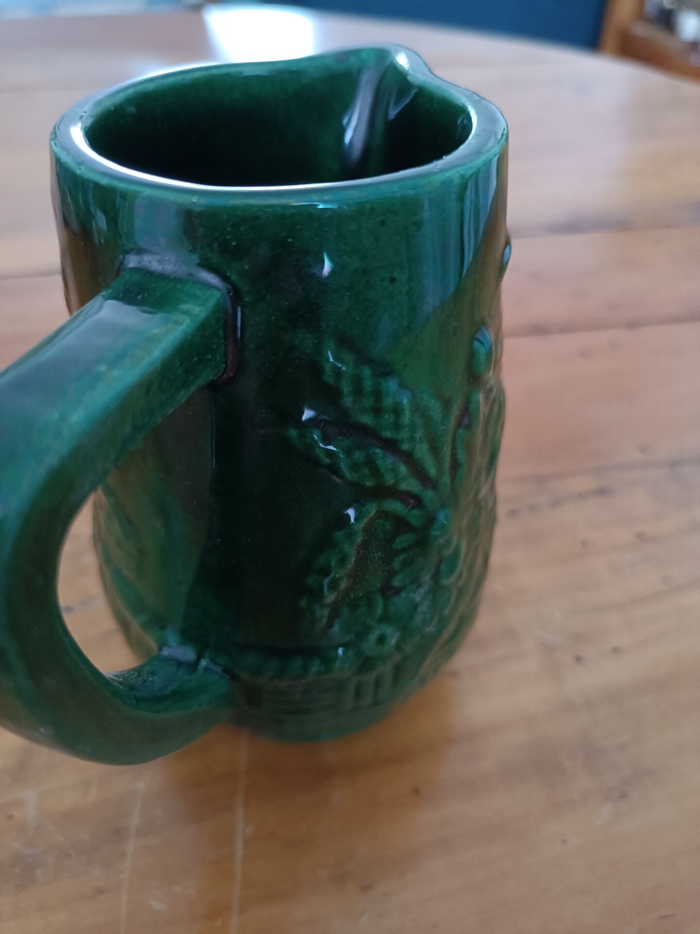 Small dark green Art Deco Saint Clément jug